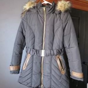 Womens US Medium Fur Bomber Coat